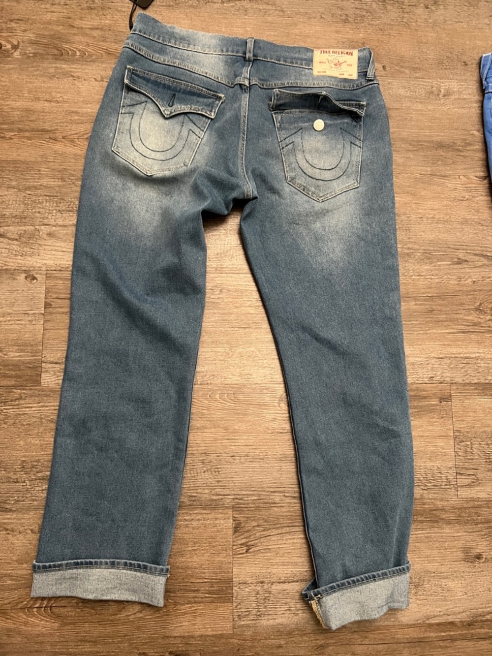True Religion Light Wash Straight-Leg Jeans 36x32